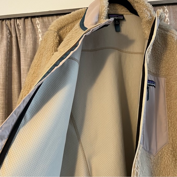 Women's Classic Retro-X® Fleece Jacket Size extra large color natural with blue - Picture 6 of 13